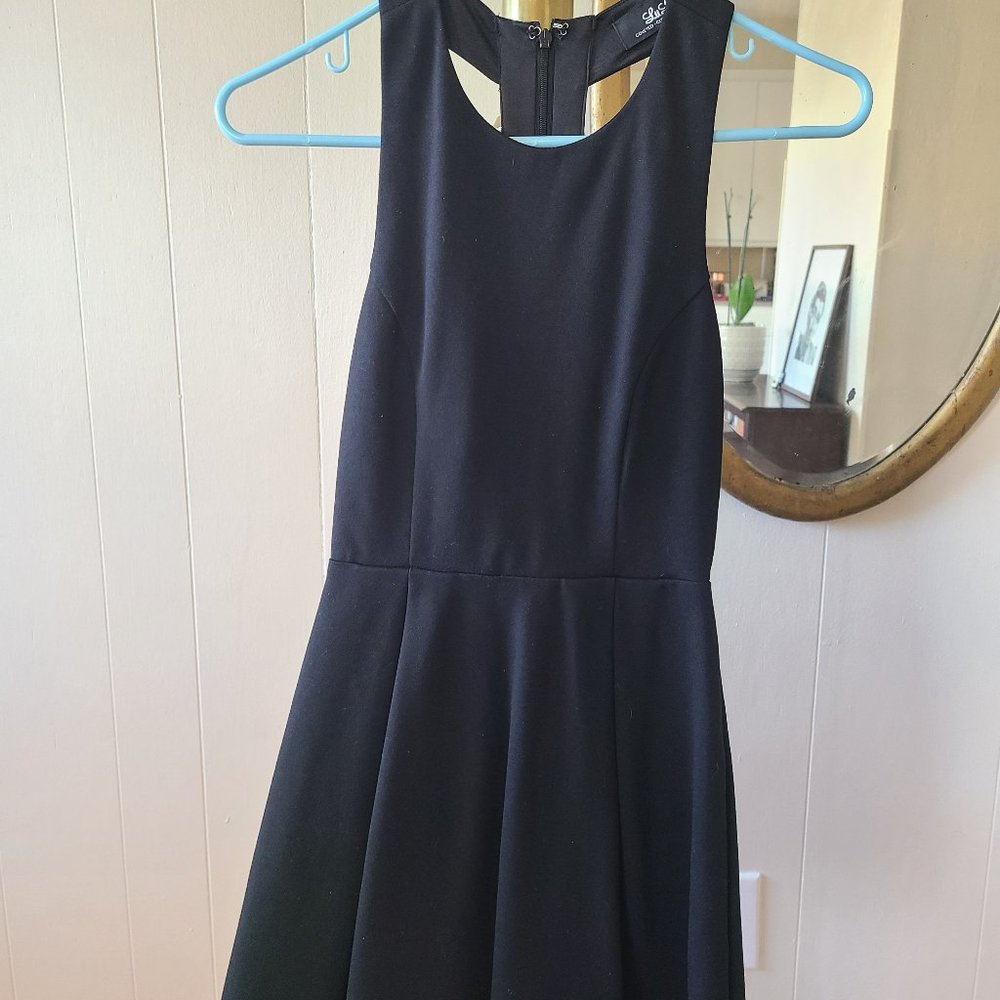 LuLus Cutout and About Black Skater Dress